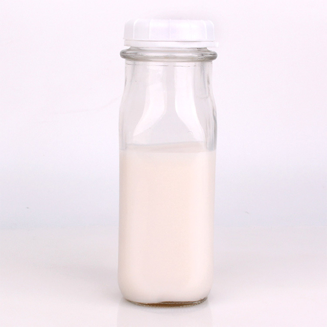 240ml 550ml 1000ml Press Mouth Anti Theft Glass Milk Bottle with Plastic Lid
