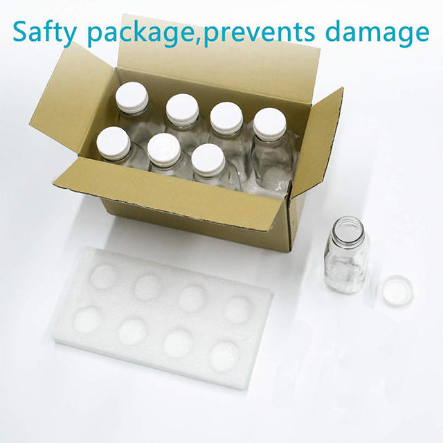 16oz Clear Glass Milk Bottle with Plastic Lid