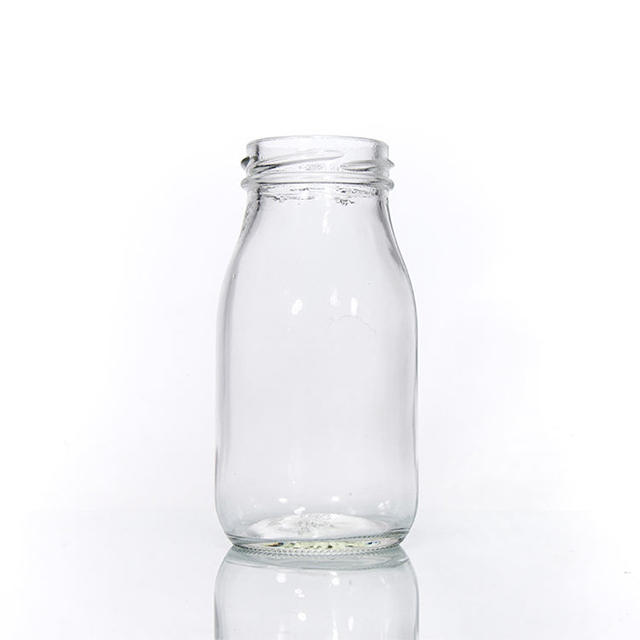 4oz 8oz 16oz Round Clear Glass Bottle for Water Juice Milk Coffee