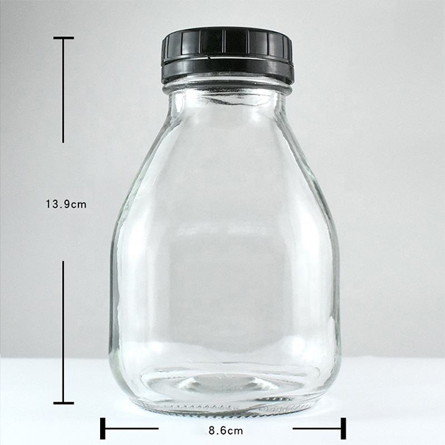 Round Glass Milk Bottles With Plastic Tamper Proof Cap