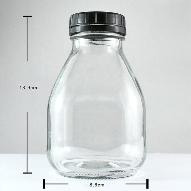 Round Glass Milk Bottles With Plastic Tamper Proof Cap