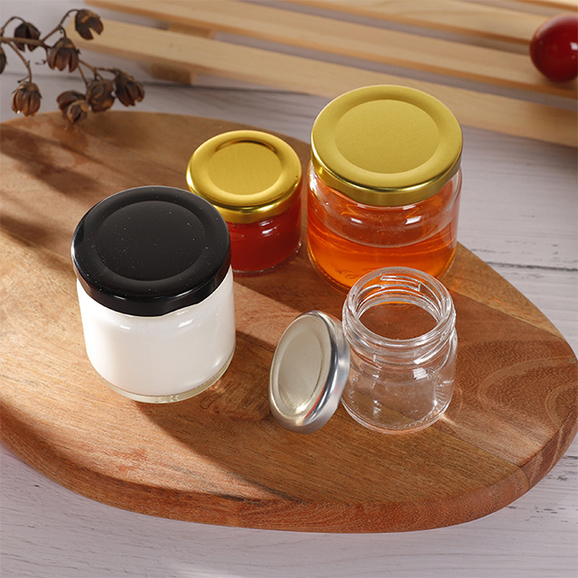 50ml 100ml 120ml Empty Clear Glass Jam Jar with Lid