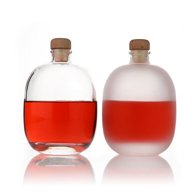 Transparent Flint Whisky Vodka Tequila Glass Liquor Bottle With Sealed Lid