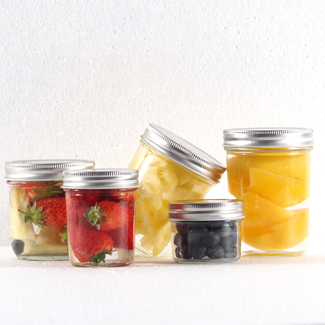 100ml 200ml 230ml 250ml 300ml 330ml 400ml 500ml Wide Mouth Glass Mason Storage Tank with Aluminum Lid