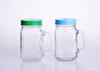500ml Colorful Glass Mason Jar with Handle 
