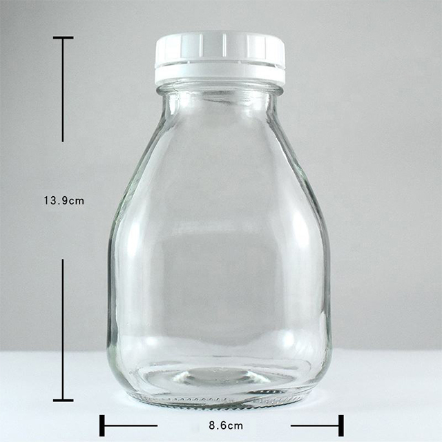 Round Glass Milk Bottles With Plastic Tamper Proof Cap