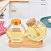 250ml 380ml 500ml Hexagonal Glass Honey Jar with Stirring Stick