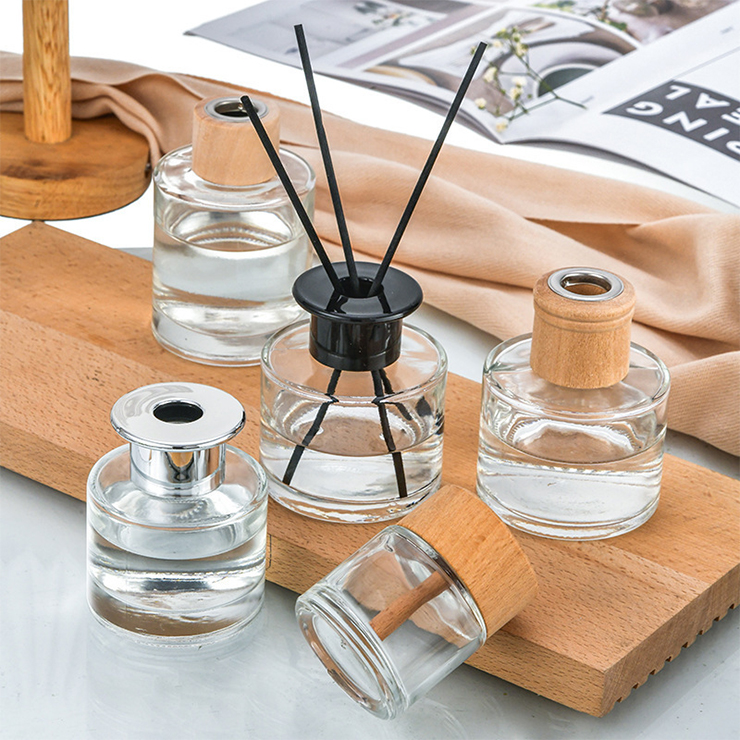 50ml 100ml 120ml 150ml 200ml Transparent Round Cane Volatile Glass Diffuser