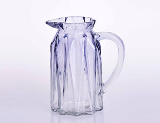 Crystal  Flower Vase  with glass handle 