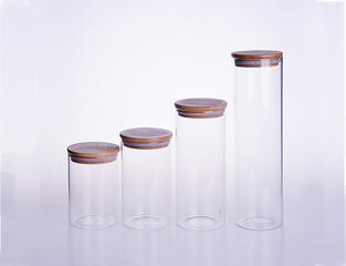 High Borosilicate Glass Jar With Bamboo Lid