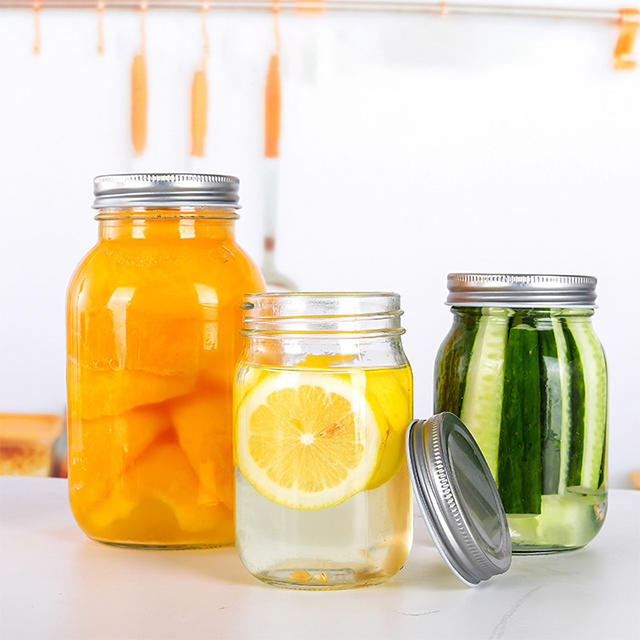 150ml 250ml 300ml 380ml 500ml Polished Mason Jar with Aluminum Lid