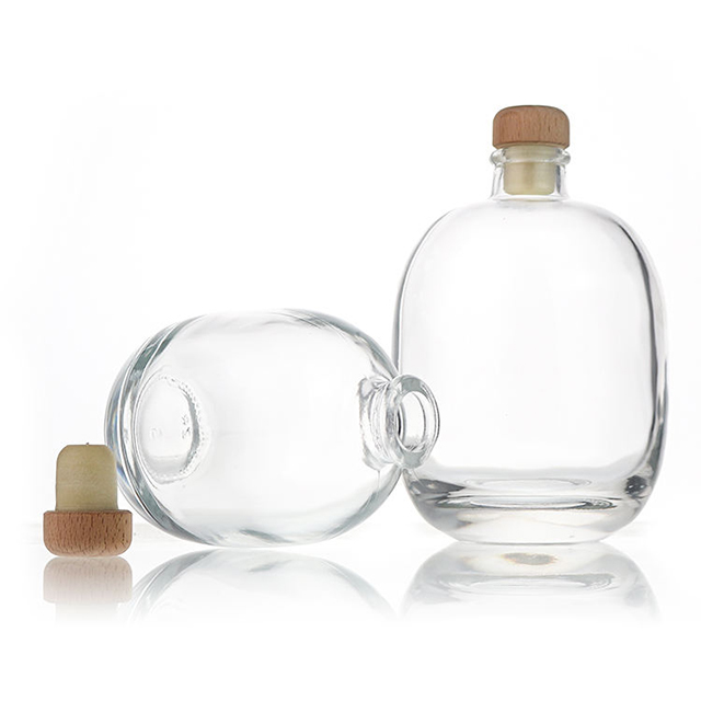 Transparent Flint Whisky Vodka Tequila Glass Liquor Bottle With Sealed Lid