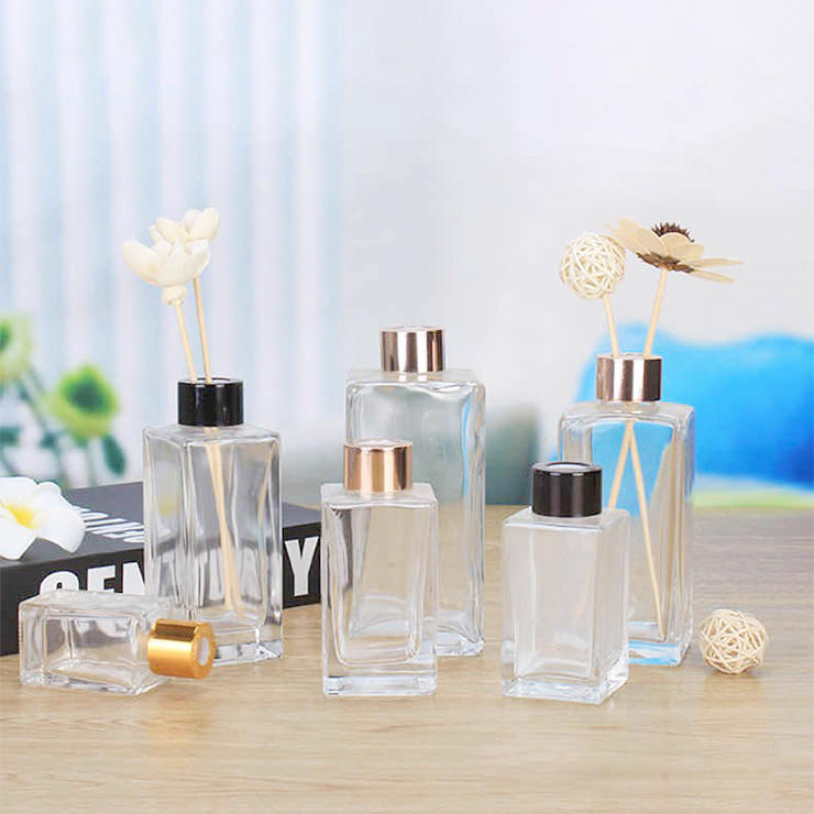 80ml 100ml 120ml Rattan Glass Aromatherapy Bottle with Lid