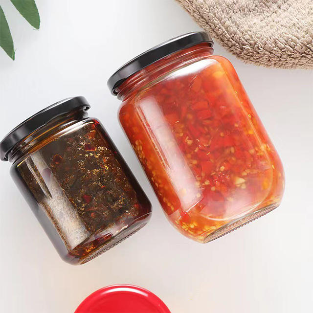 195ml 240ml 350ml 450ml 500ml 550ml 750ml Sealed Glass Pickles Honey Jar with Aluminum Lid