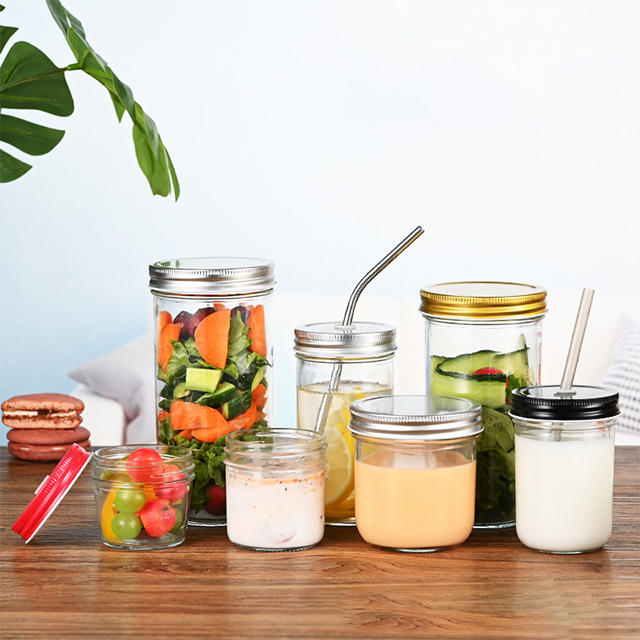 150ml 200ml 280ml 350ml 500ml 650ml Clear High White Glass Mason Jar with Lid