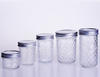 Diamond Surface Glass Mason Jar with Metal Lids