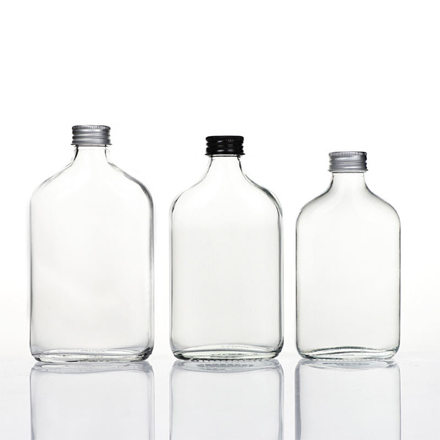 50ml 100ml 200ml 250ml 350ml 500ml Square Flat Glass Juice Bottles with Screw Lid