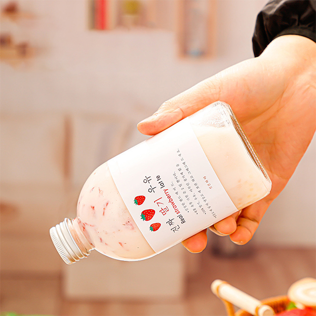 350ml 500ml Cold Brew Coffee Milk Tea Glass Beverage Bottle with Lid