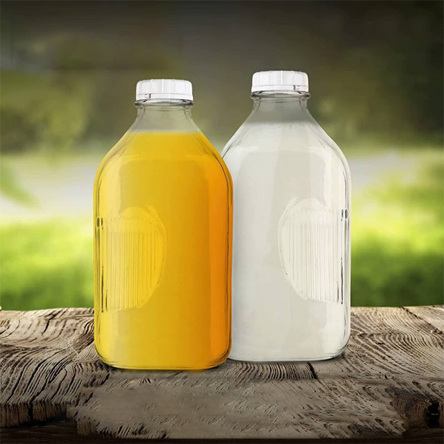 1L Glass Milk Bottle with Lid