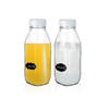 16oz Clear Glass Milk Bottle with Plastic Lid