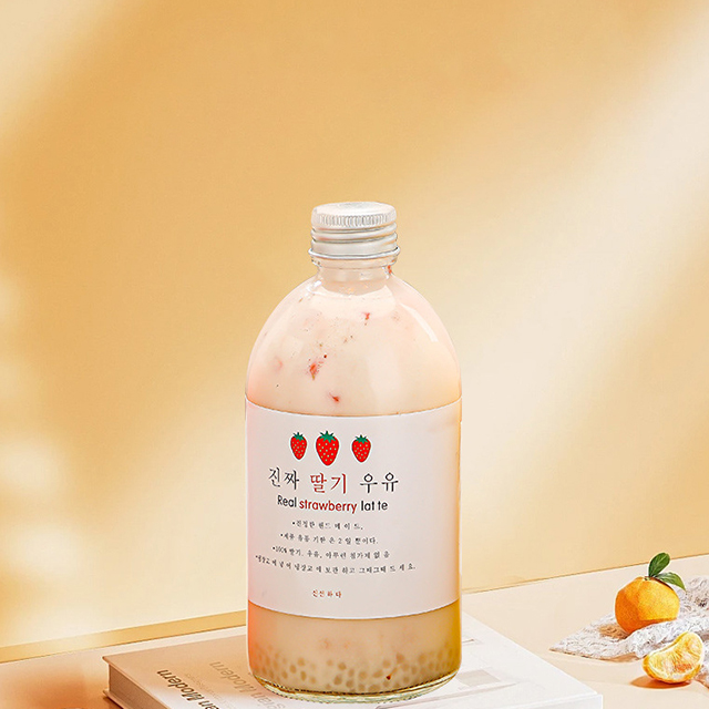 350ml 500ml Cold Brew Coffee Milk Tea Glass Beverage Bottle with Lid