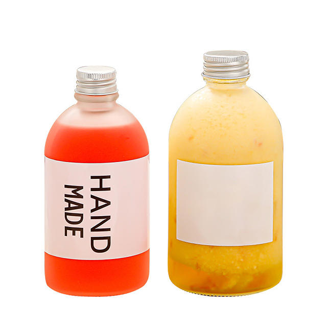 350ml 500ml Cold Brew Coffee Milk Tea Glass Beverage Bottle with Lid