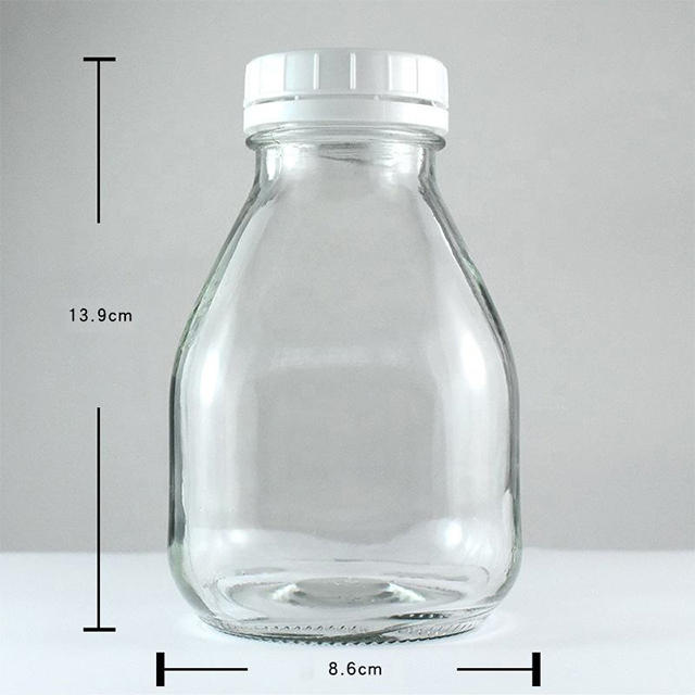 Round Glass Milk Bottles With Plastic Tamper Proof Cap