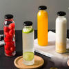 12oz Round Glass Juice Fruit Beverage Bottle With Screw Lid