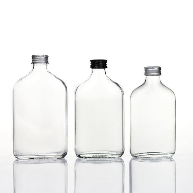 50ml 100ml 200ml 250ml 350ml 500ml Square Flat Glass Juice Bottles with Screw Lid
