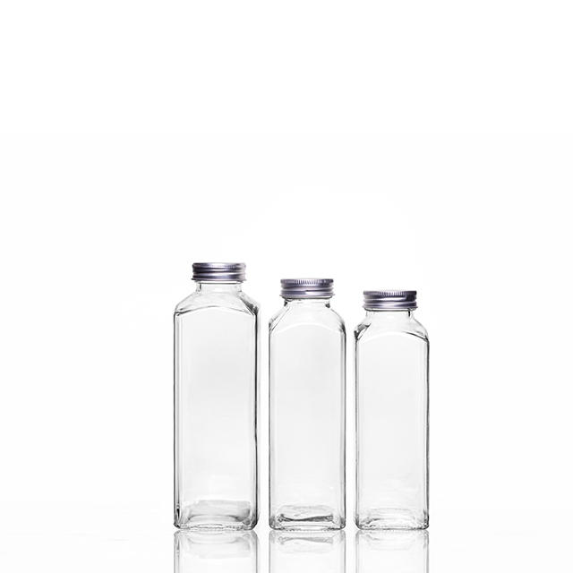 350ml Square Empty Sealed Milk  Juice Beverage Bottle with Aluminum Cap
