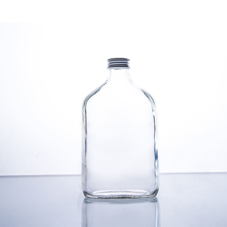 16oz Square Empty Glass Beverage Juice Bottle