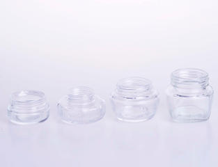 Customized Cream jar in clear glass in dofferent size 