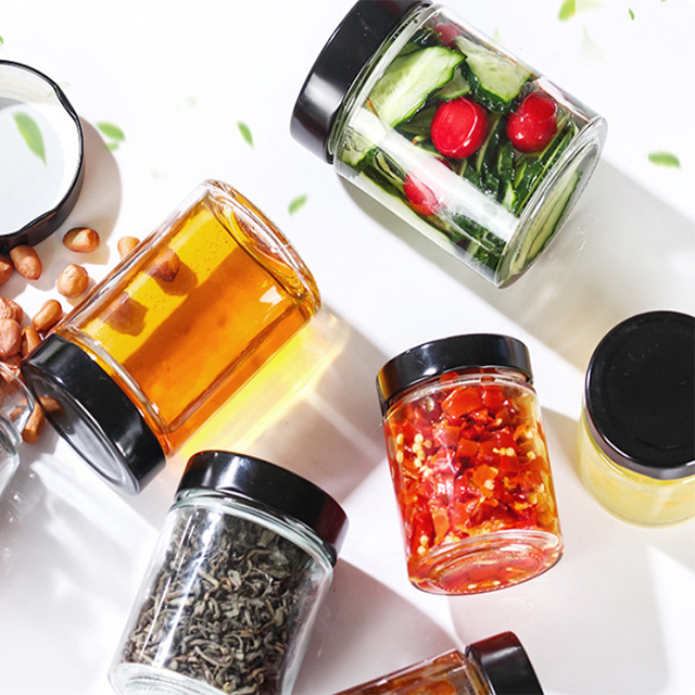 280ml 550ml 750ml 1000ml Transparent Sealed High Lid Glass Pickle Jar