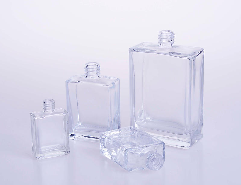 Customized Flat square  Shaped Glass Perfume Bottle 