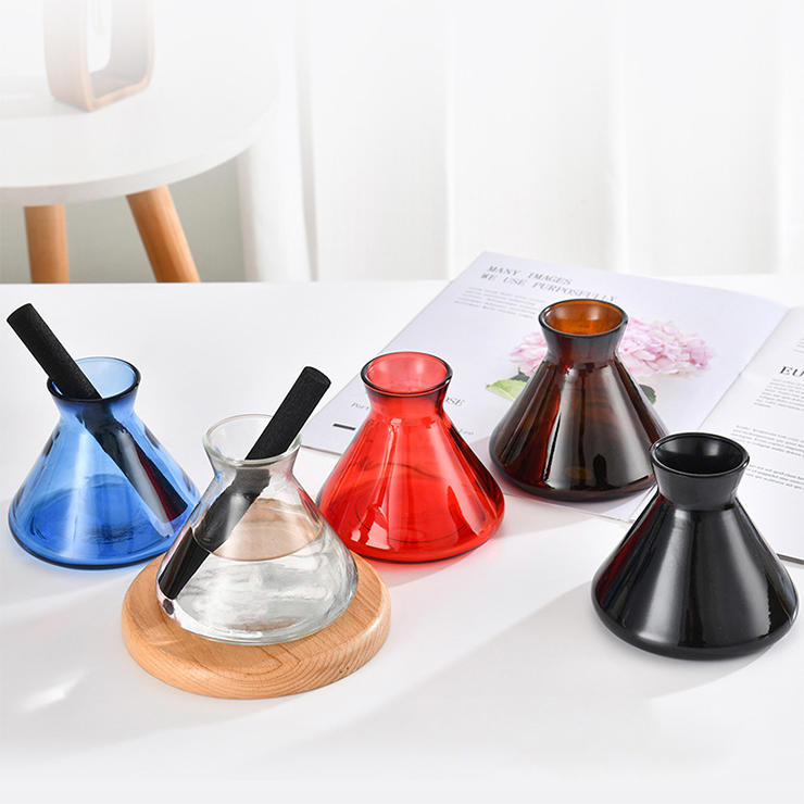 200ml Red Black Clear Conical Glass Aromatherapy Bottle