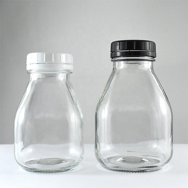 Round Glass Milk Bottles With Plastic Tamper Proof Cap