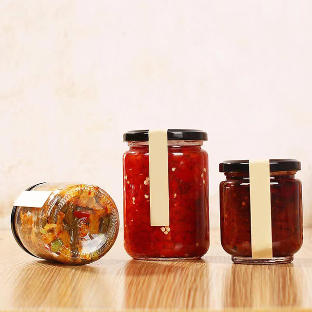 195ml 240ml 350ml 450ml 500ml 550ml 750ml Sealed Glass Pickles Honey Jar with Aluminum Lid