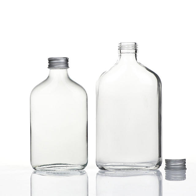 50ml 100ml 200ml 250ml 350ml 500ml Square Flat Glass Juice Bottles with Screw Lid