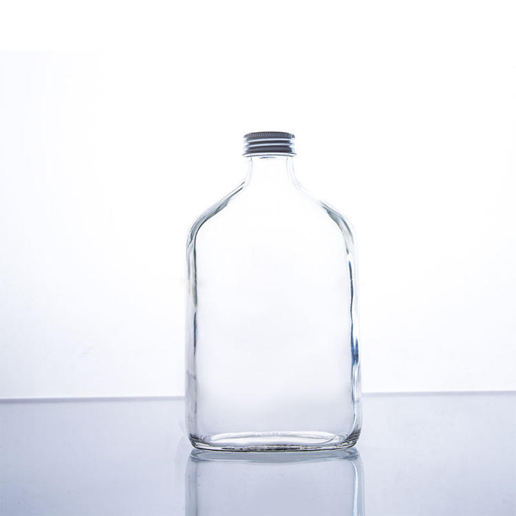 16oz Square Empty Glass Beverage Juice Bottle