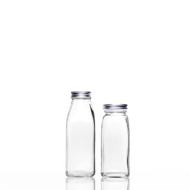 240ml 550ml 1000ml Press Mouth Anti Theft Glass Milk Bottle with Plastic Lid