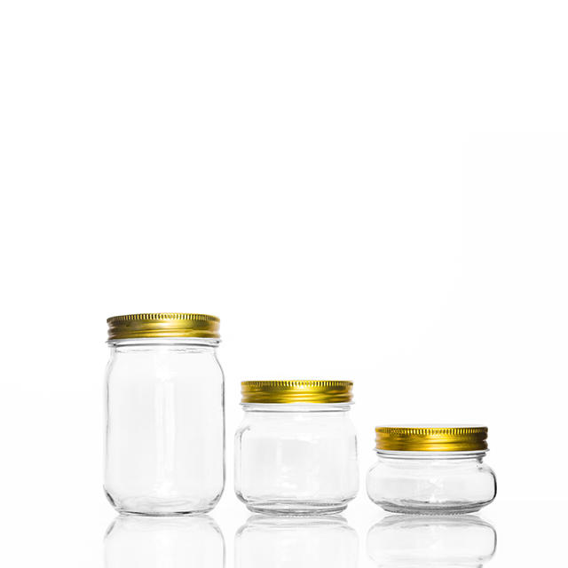 150ml 250ml 300ml 380ml 500ml Polished Mason Jar with Aluminum Lid