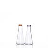 350ml Conical Glass Cold Drink Milk Bottle with Cork Aluminum Lid