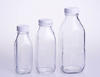 Square Glass Milk Bottle with Plastic Safety Cap