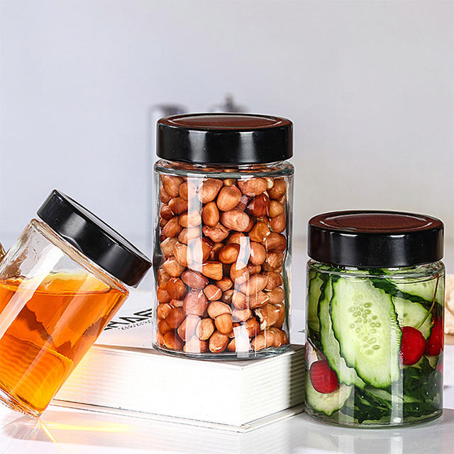280ml 550ml 750ml 1000ml Transparent Sealed High Lid Glass Pickle Jar