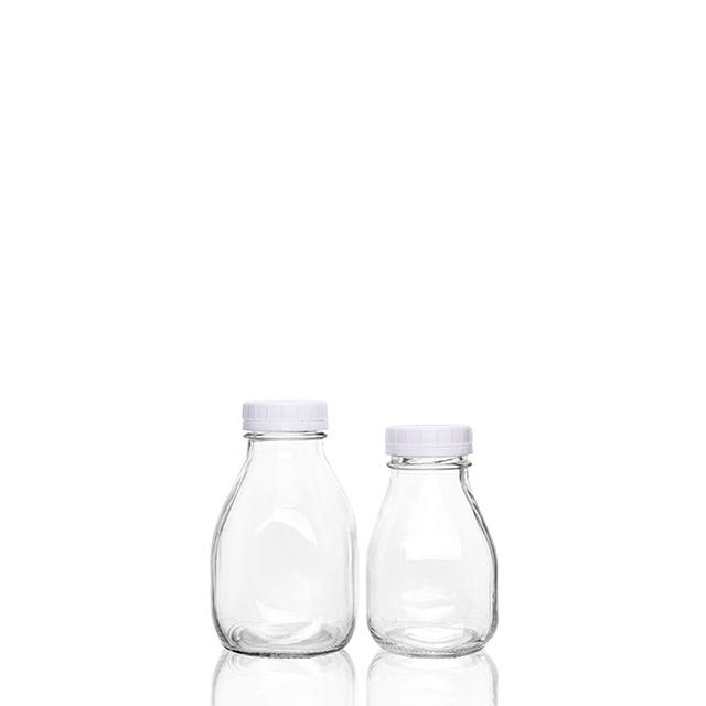 Round Glass Milk Bottles With Plastic Tamper Proof Cap