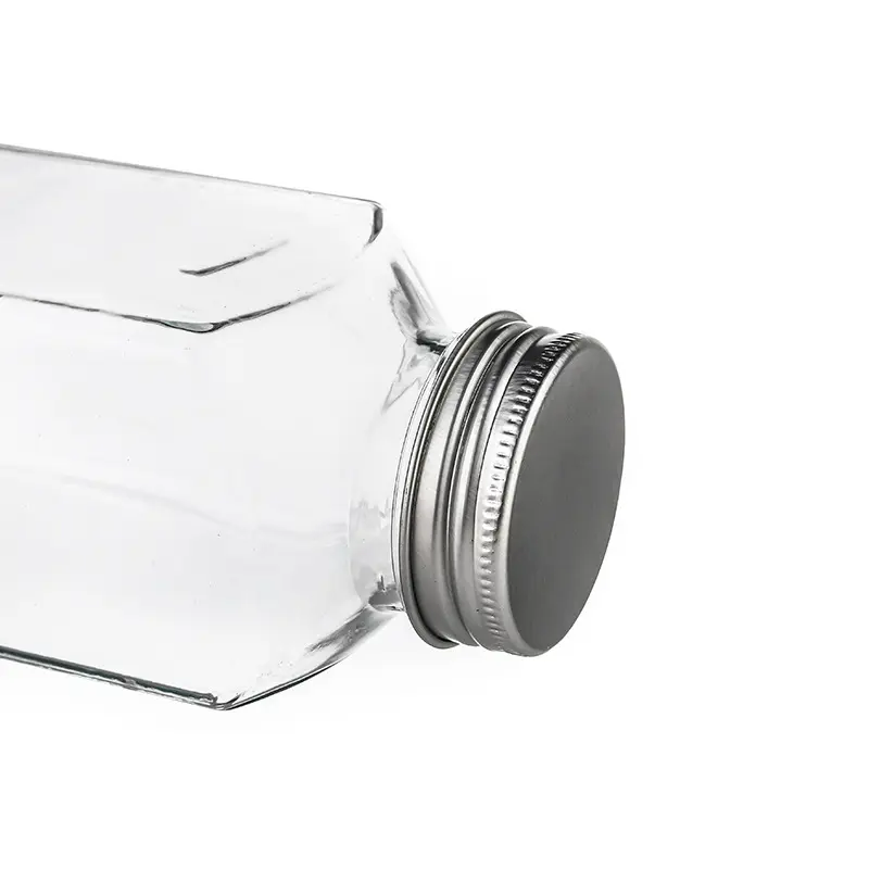 350ml Square Empty Sealed Milk  Juice Beverage Bottle with Aluminum Cap