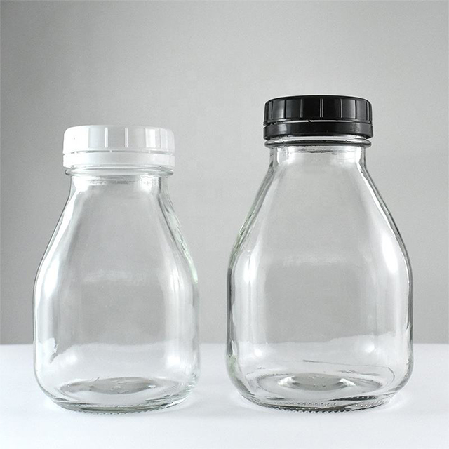 Round Glass Milk Bottles With Plastic Tamper Proof Cap