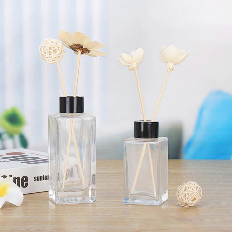 80ml 100ml 120ml Rattan Glass Aromatherapy Bottle with Lid