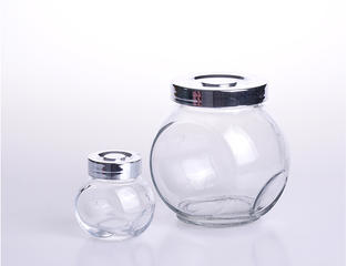 Ball Shaped Glass Storage Container Jar