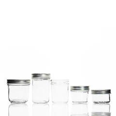 100ml 200ml 230ml 250ml 300ml 330ml 400ml 500ml Wide Mouth Glass Mason Storage Tank with Aluminum Lid